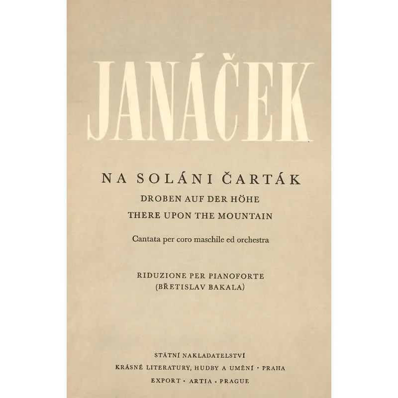 Bärenreiter Na Soláni Čarták (Kantáta pro mužský sbor a orchestr)