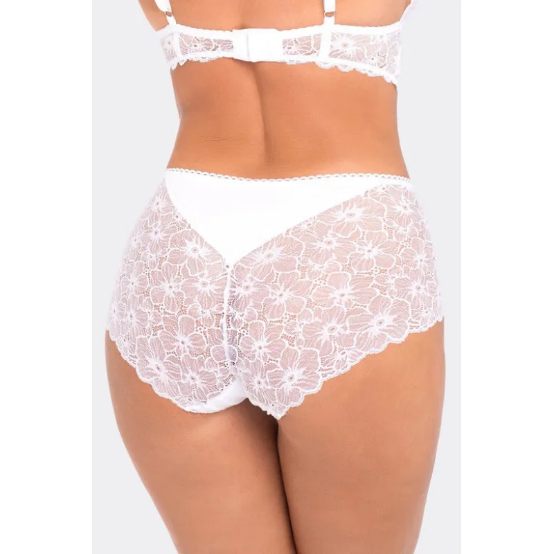 Nohavičky s vysokým pásom 190 biele XL