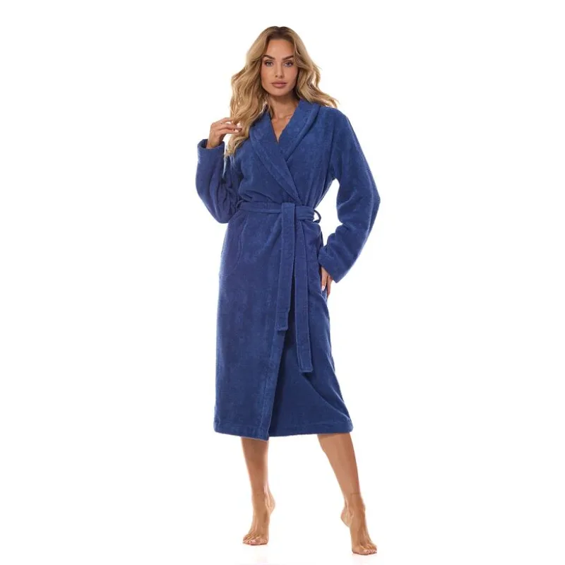 Froté dámsky župan Gábina modrý XL