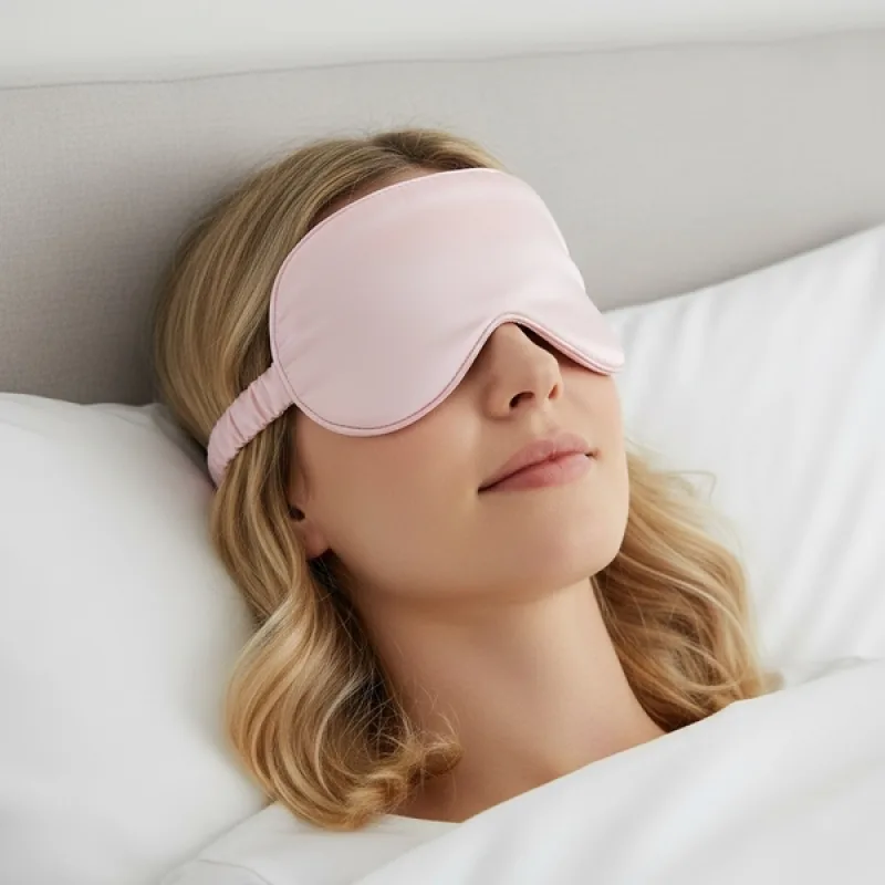 Nopala maska na spaní hedvábná barva růžová