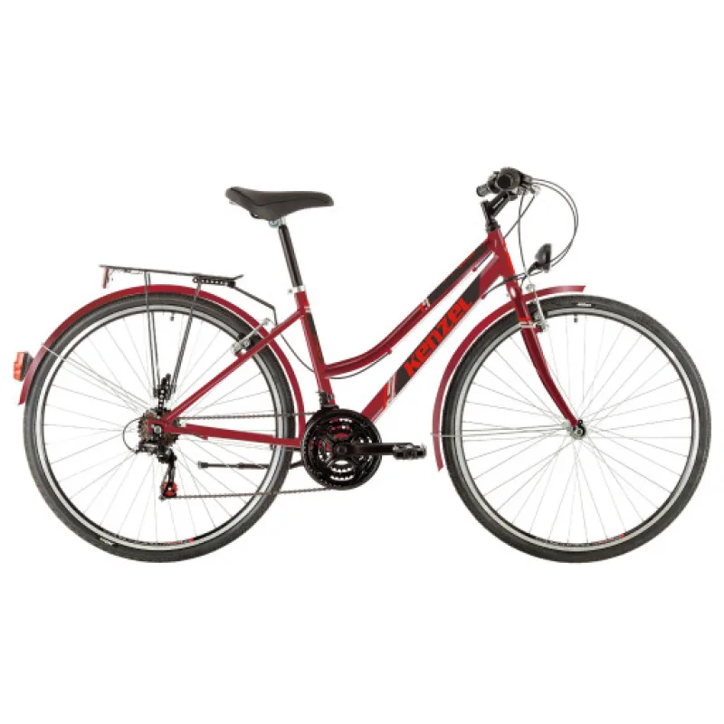 Kenzel Dámské trekové kolo Fresh woman 2025 bordovo-červené