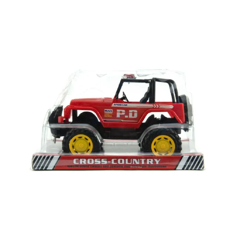 Teddies Auto polícia terénne plast 22cm na zotrvačník asst 2 farby v krabičke