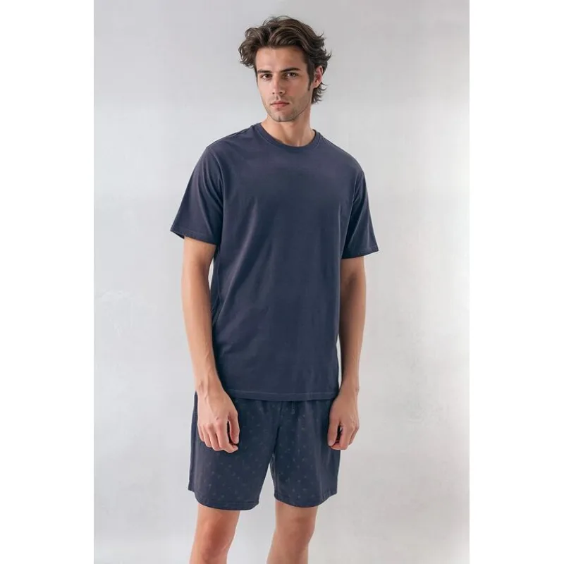 Pánske pyžamo Shore modré palmy XL