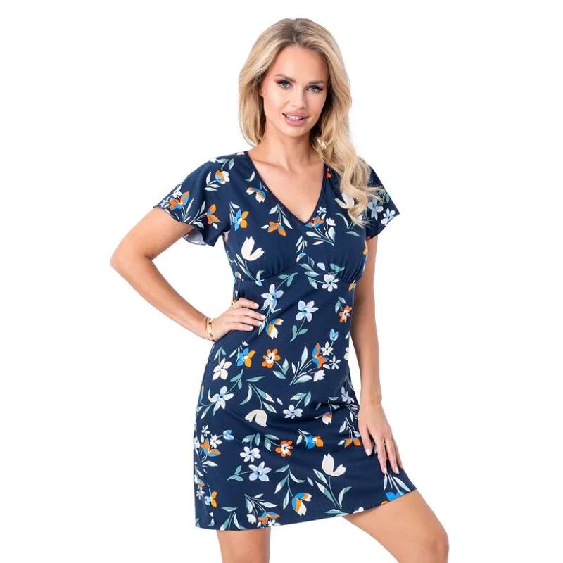 Bavlnená nočná košieľka Caroline modrá XL