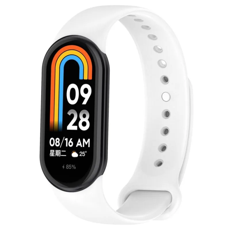 Silikonový řemínek pro Xiaomi Mi Band 8 - Bílý ESES 1530003636