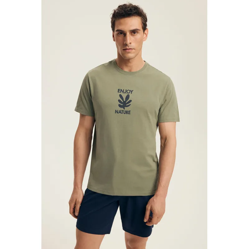 Pánske pyžamo Legend khaki krátke XL