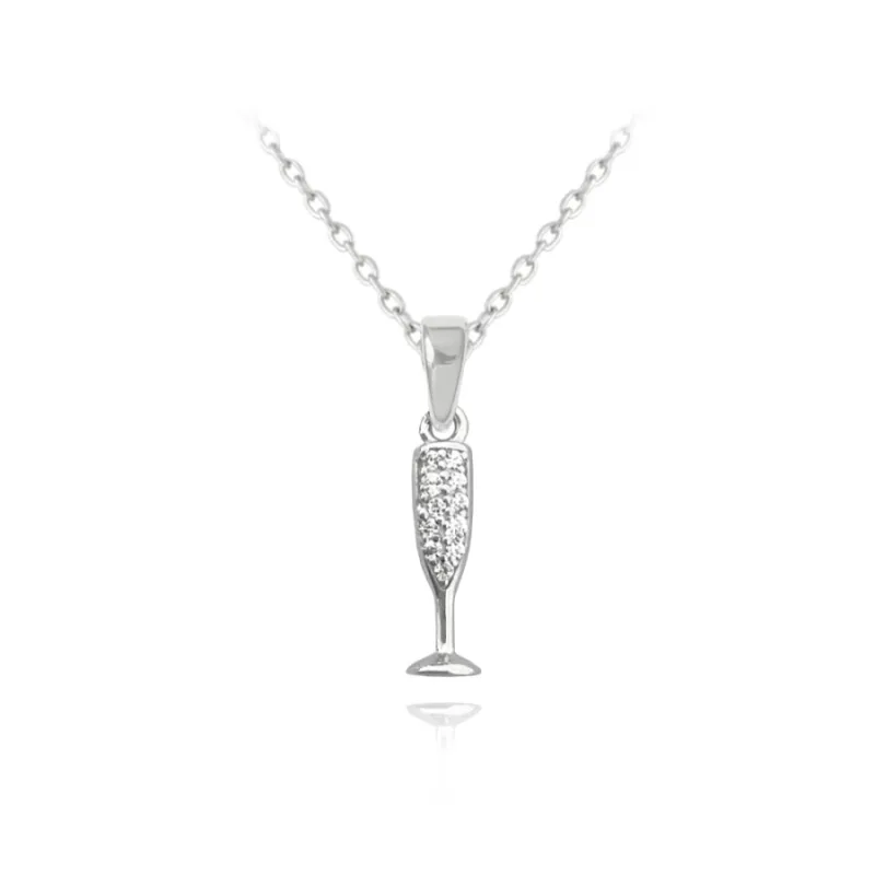Strieborný náhrdelník šampanské MINET JMAN0220SN45