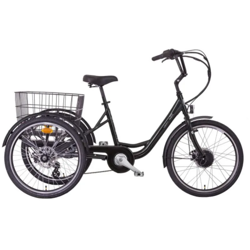 LIBERTY TRINITY e-trojkolka 24" 6spd Disk, rám 18", černá, 36V 10,4Ah, LCD Displej Barevný