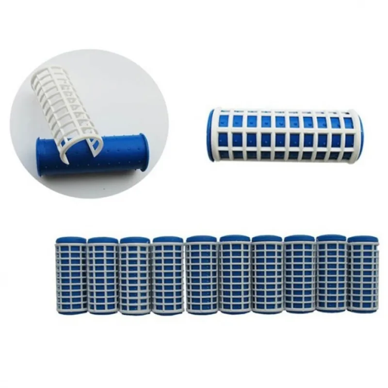 DUKO-EXIM DUKO Natáčky 2420 Varné nátačky na vlasy 22x65mm modrobiele 10ks - stredné