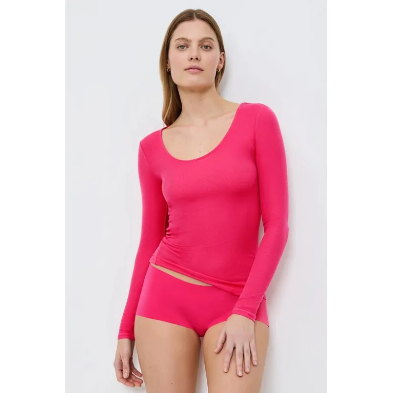 Tričko s dlhým rukávom Beauty Layers Top Scoop Neck ružové L