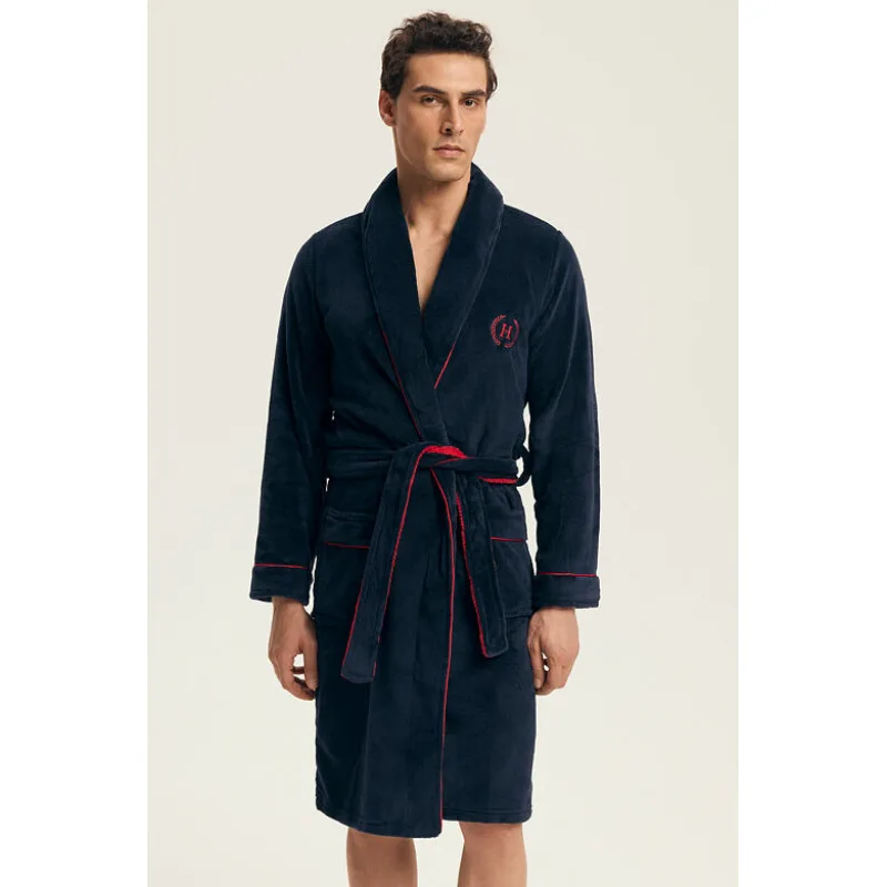 Huňatý pánsky župan Got tmavomodrý L