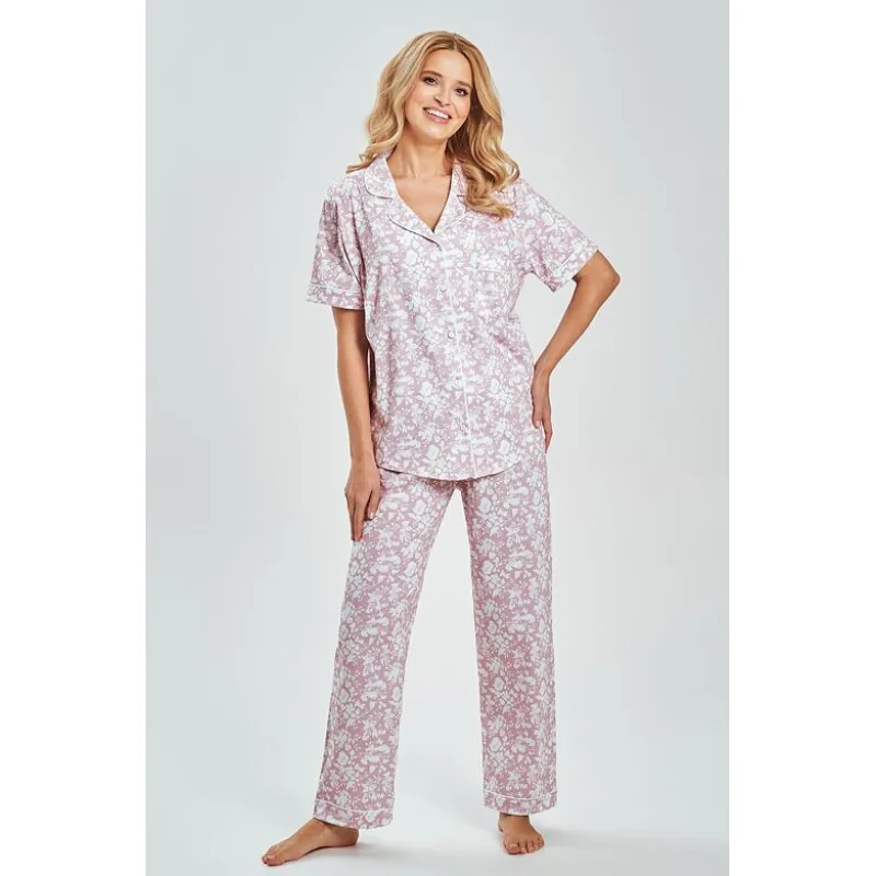 Elegantné dámske pyžamo Lora ružové XL