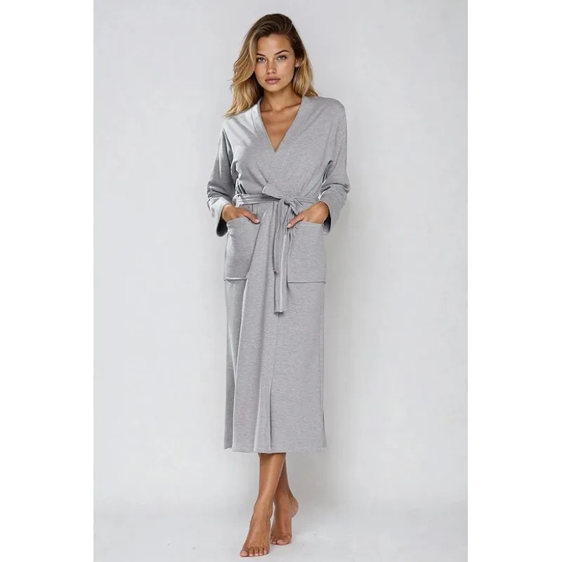 Bavlnený župan Melissa sivý XXL