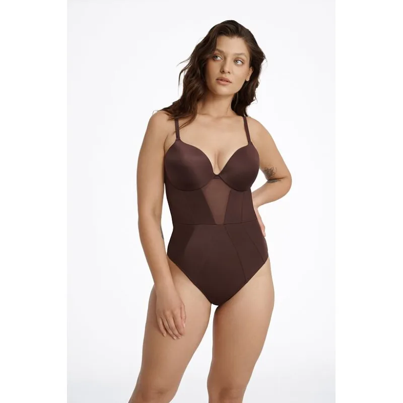 Dámske push-up body Influensa hnedé S