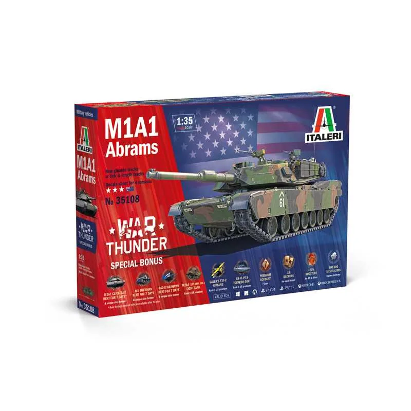 Italeri Taleri Model Kit War Thunder tank 35108 - M1A1 Abrams (1:35)