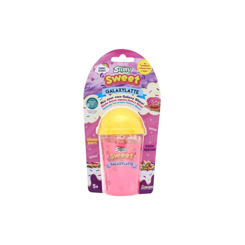 Sliz - hmota Slimy Sweet Galaxylatte 140 g v tégliku na karte 11x20x7cm