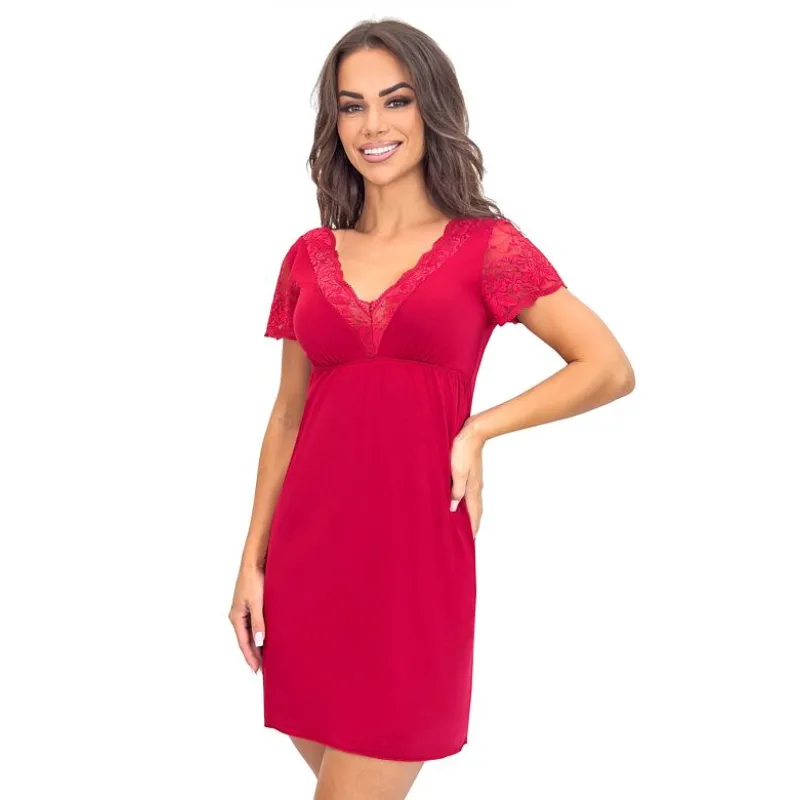 Elegantná nočná košieľka Sonia bordová L