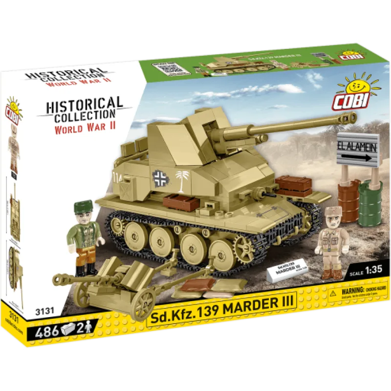 Cobi 3131 II WW German tank destroyer Sd.Kfz. 139 MARDER III, 1:35, 486 kostek