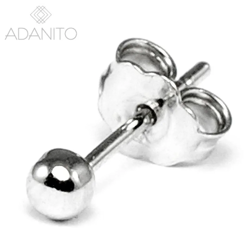 Zlatá náušnice pecka z bieleho zlata kusovka ADANITO BRN0699S, 4 mm, 0.49 g