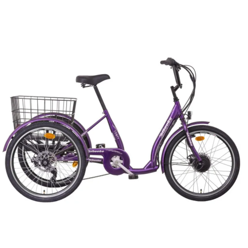 LIBERTY COMFY elektrická trojkolka 24" 6spd Disk, fialová, 36V 10,4Ah, LCD Displej Základní
