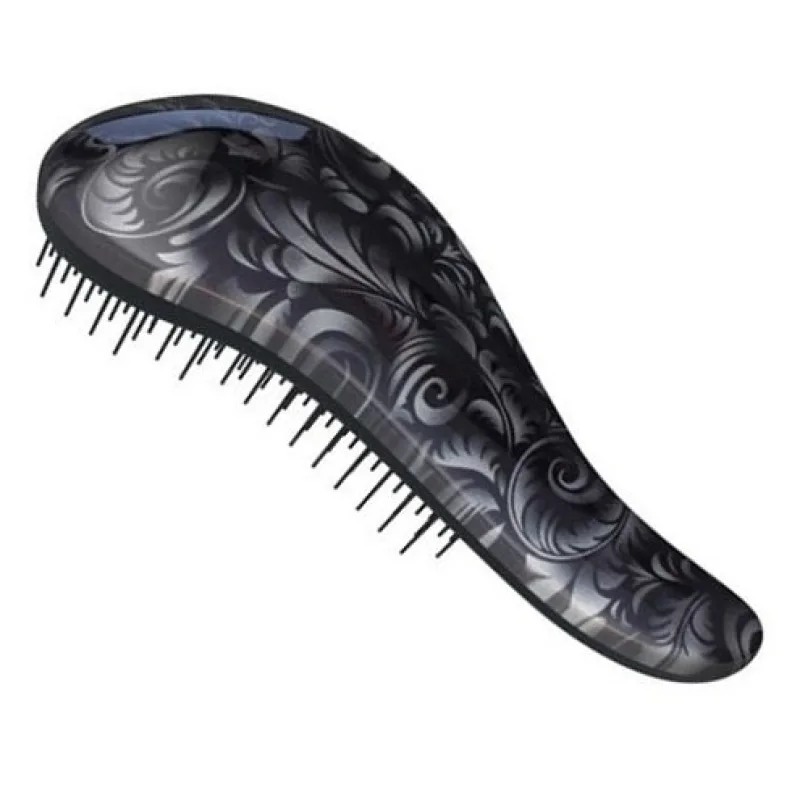 DTANGLER Rozčesávacia kefa na vlasy s rukoväťou - Black Flowers