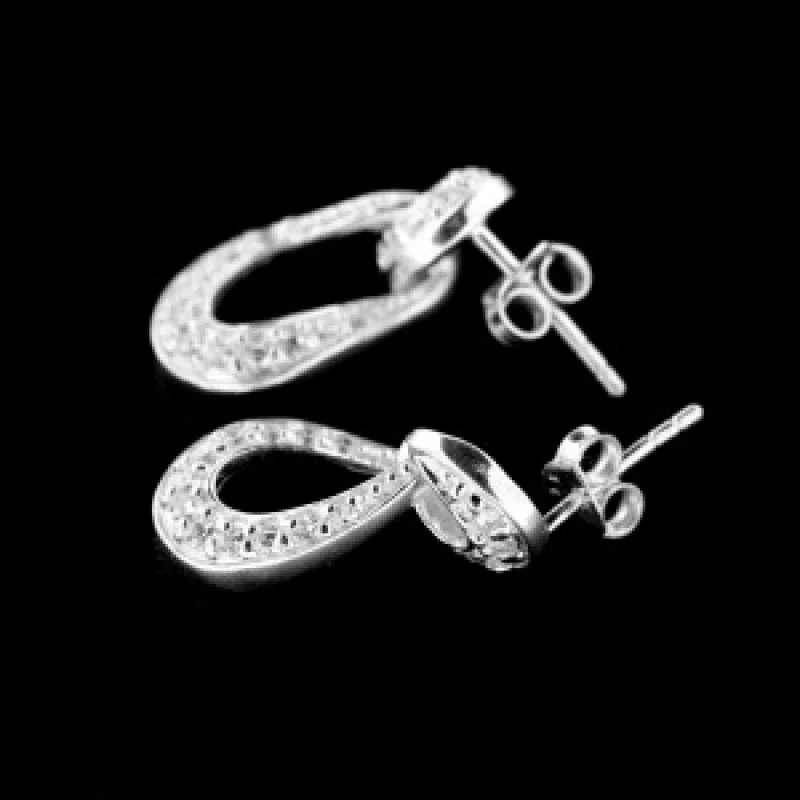 Strieborné náušnice na puzety KA E544