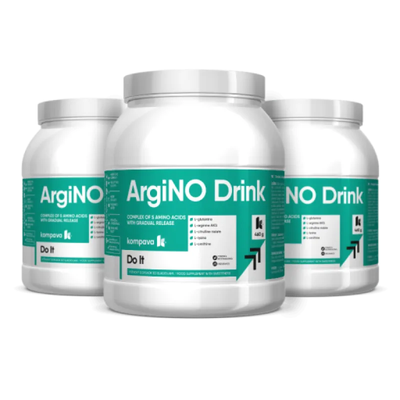 Kompava ArgiNO drink, jablko-limetka, 3x460g