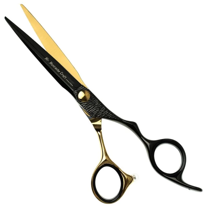 Kadernícke nožnice MR. MUSTACHE Craft Black-Gold 6,0"