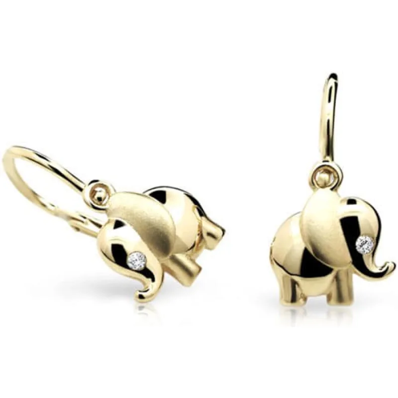 Zlaté detské náušnice sloník ADANITO BRC1955-10-10-X-1, 1.38 g