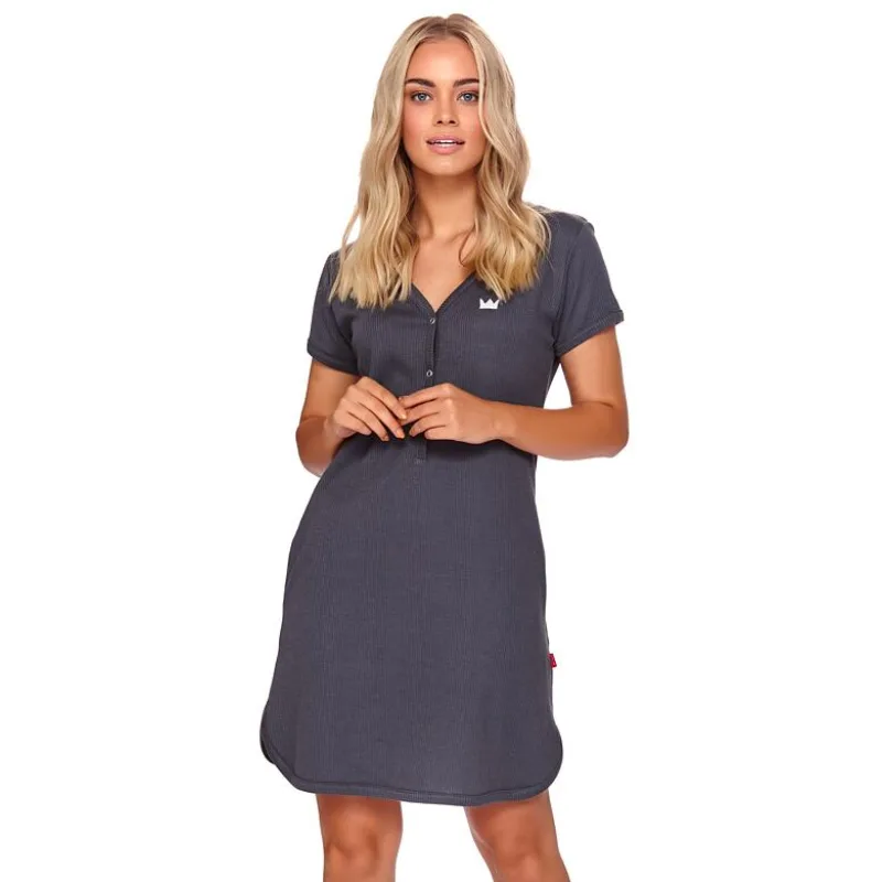 Dámska bavlnená nočná košeľa Elli grafit S