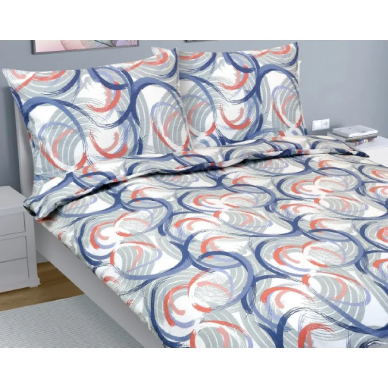 Bellatex Povlečení krep, Bubliny modré - 240x220, 2ks 70x90cm