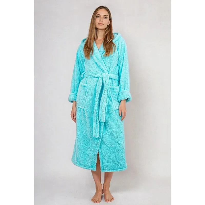 Dámsky župan Diana dlhý tyrkysový 4XL
