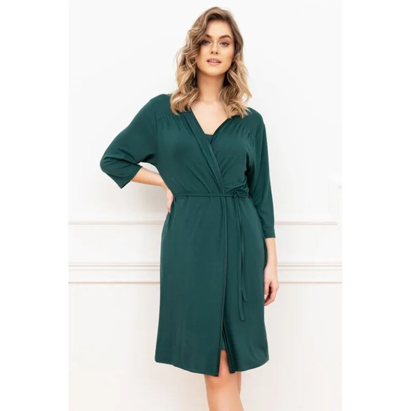 Luxusný viskózový župan Song zelený L