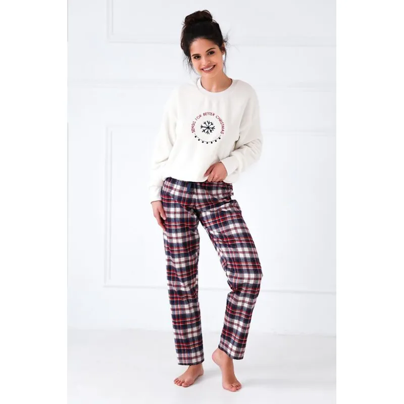 Dámske zateplené pyžamo Better krémové S