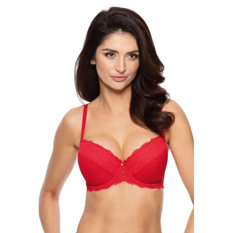 Čipkovaná vystužená podprsenka Scarlet červená 75D