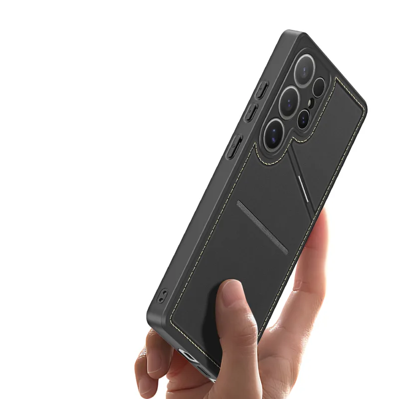 Puzdro Dux Ducis Rafi II pre Samsung Galaxy S25 Ultra so stojanom a peňaženkou - čierne