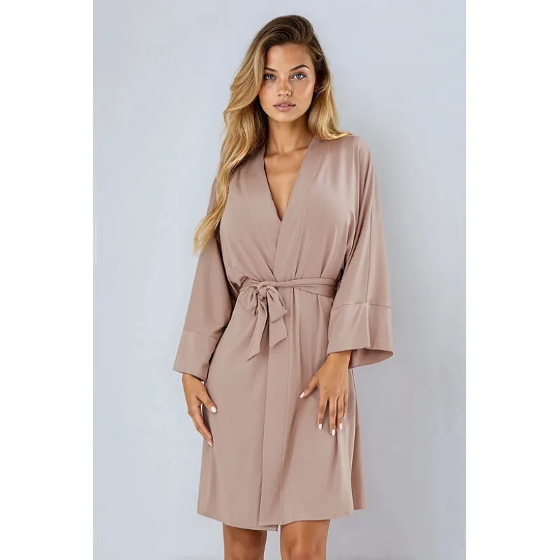 Luxusný župan Songa svetlohnedý M