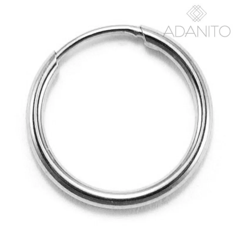 Zlatá náušnice krúžok z bieleho zlata kusovka ADANITO BRN0260S, 12 mm, 0.16 g