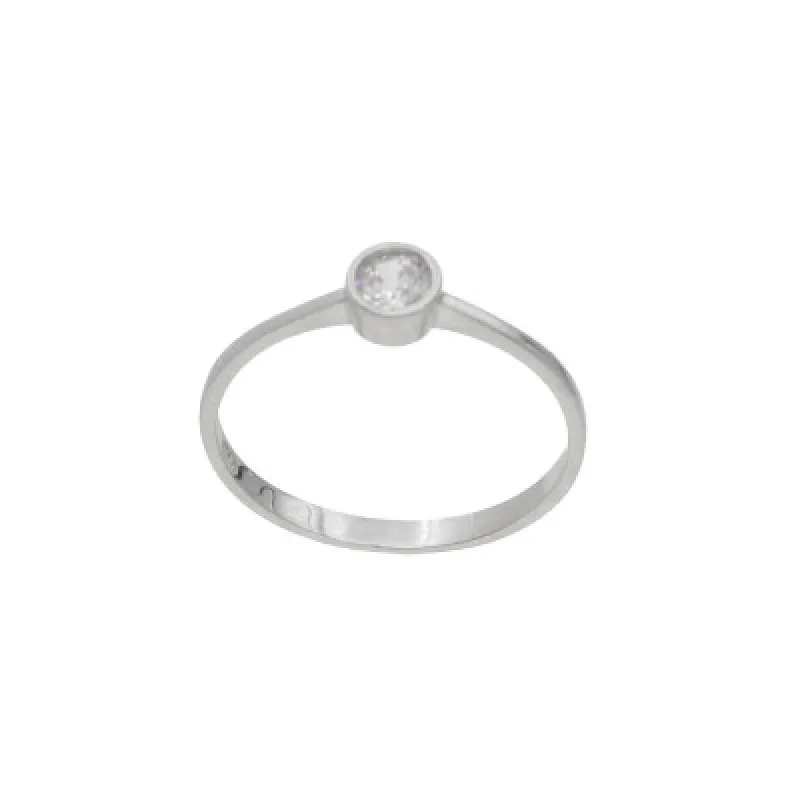 Zlatý prsteň so zirkónom z bieleho zlata KA RRCA008W, 55, 1.35 g