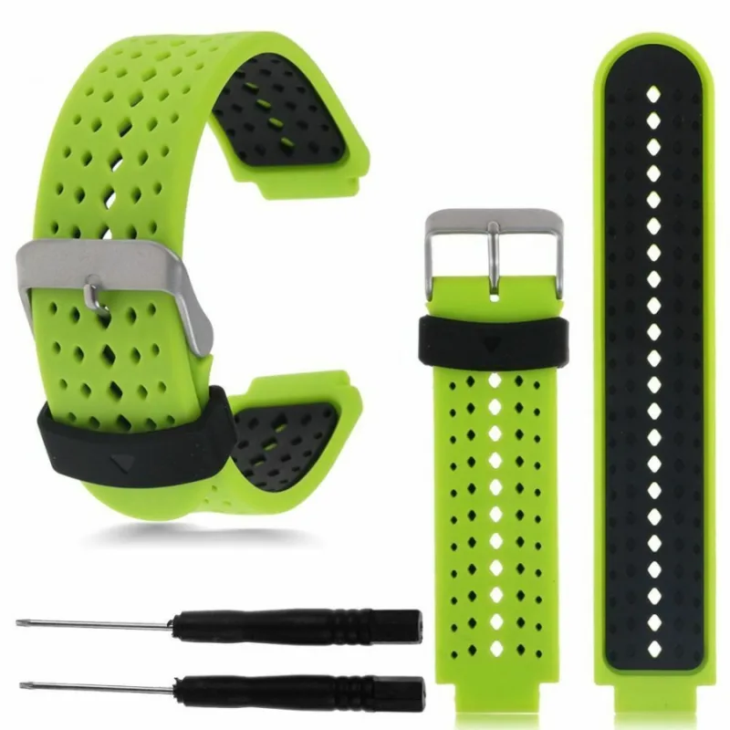 Silikonový řemínek zeleno černý pro Garmin Forerunner ESES 1530000553