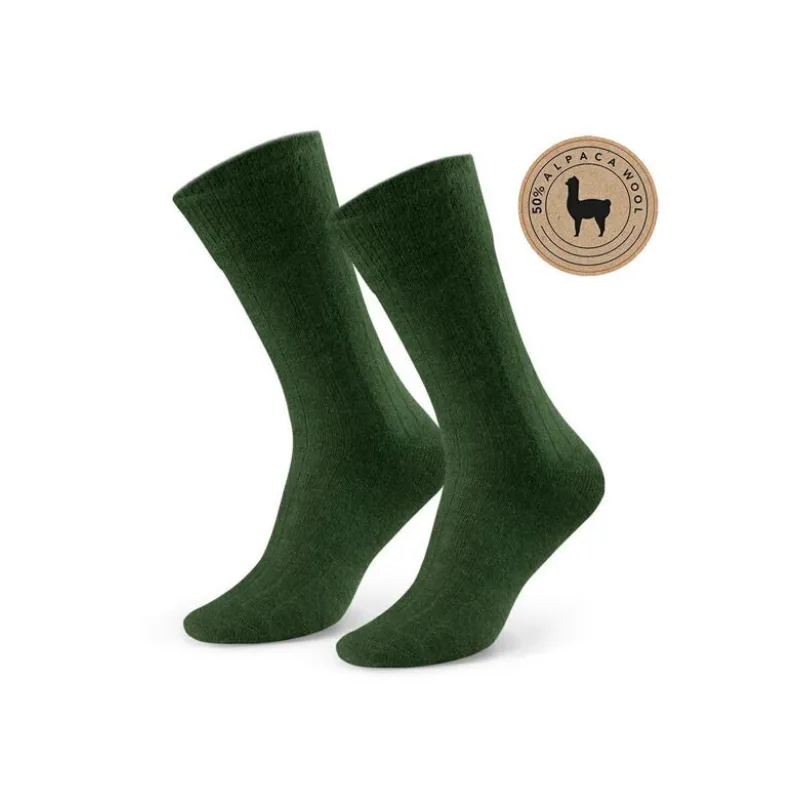 Vlnené ponožky Premium Alpaca Wool II zelené 44/46
