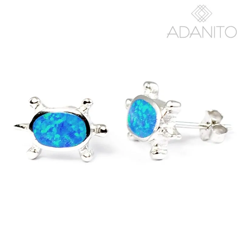 EF E0000432 - Strieborné opálové náušnice korytnačky