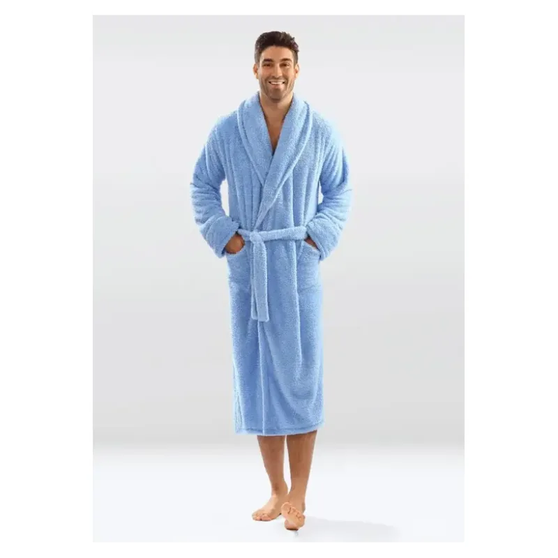 Pánsky huňatý župan 130 modrý 3XL