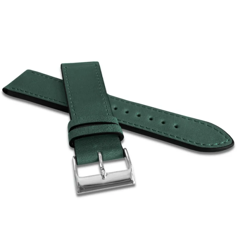 Zelený prešívaný SLIM remienok z luxusnej TOP GRAIN kože - 20 LAVVU LSZUG20