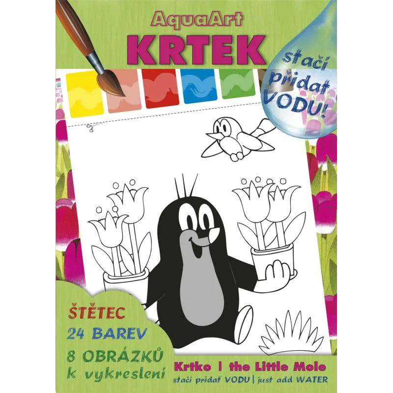 Akim Giochi Preziosi AquaArt A4 "Stačí pridať vodu"+ štetec - Krtko 2