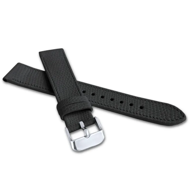 Čierny kožený remienok LIZARD z luxusnej kože TOP GRAIN - 20 MINET LSAFB20