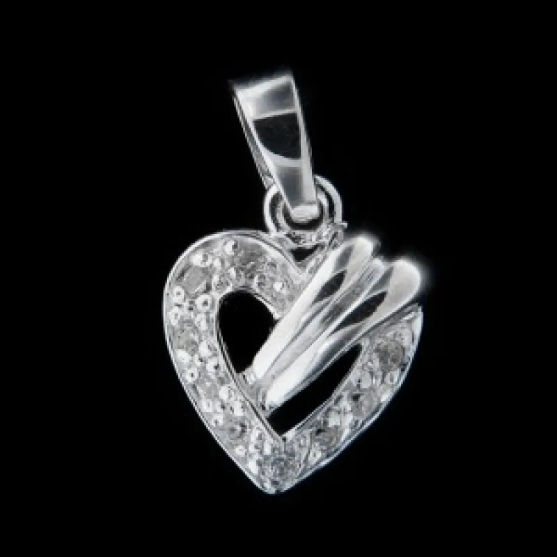 Strieborný prívesok srdce KA P1550