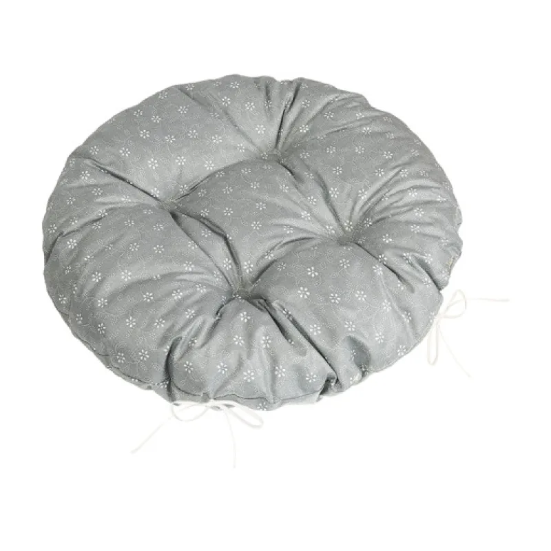 Bellatex Sedák Adéla kulatý prošívaný, Pnoucí kvítek šedý - průměr 40cm