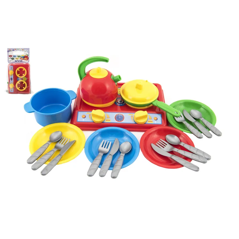 Teddies Sada riadu s varičom plast 22x16cm s doplnkami v sáčku