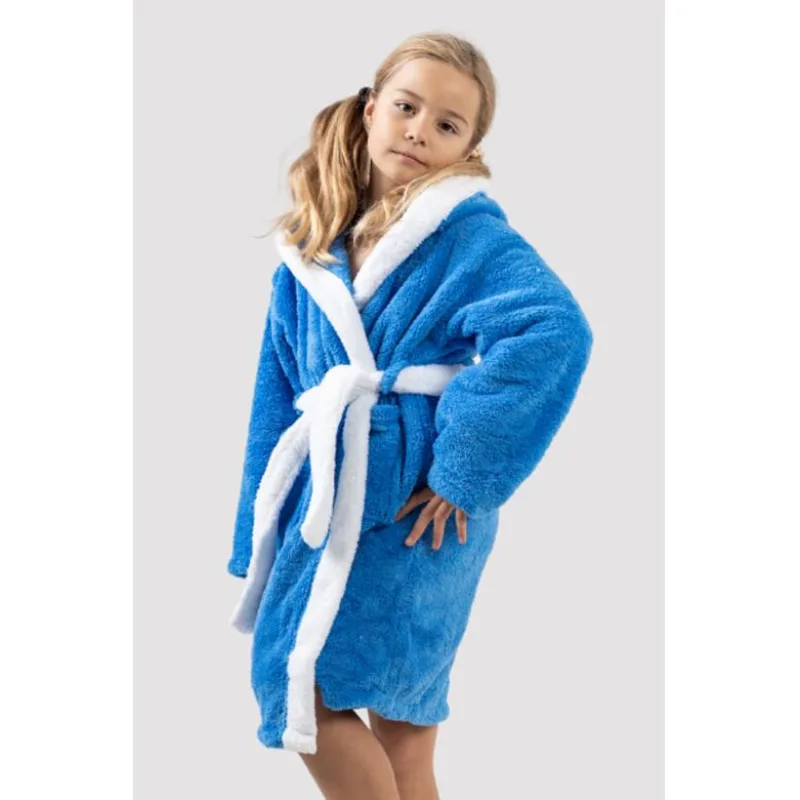 Detský župan Zajačik modrý s uškami 98/104